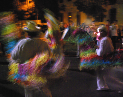 Fufo horses dancing at the fiesta in Tazacorte, La Palma